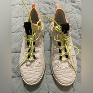 Ecco Women's White and Peach Sneakers-Size 6-6.5 US